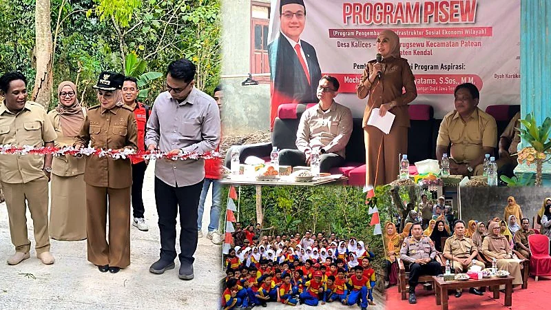 Peresmian jalan cor beton penghubung Desa Kalices–Curugsewu melalui program PISEW di Kecamatan Patean, Kendal.